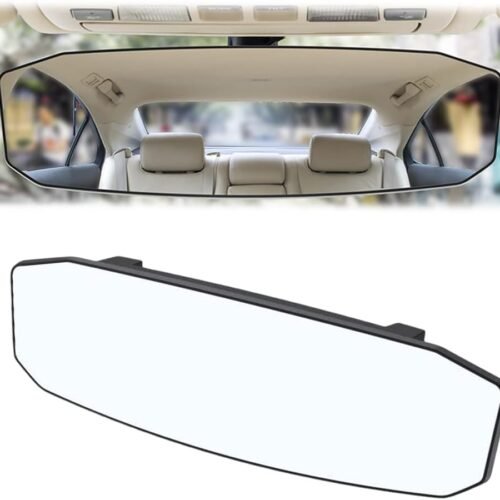 Car Rearview Mirror HD Glass ABS Curved Surface Wide View Adjustable Clip