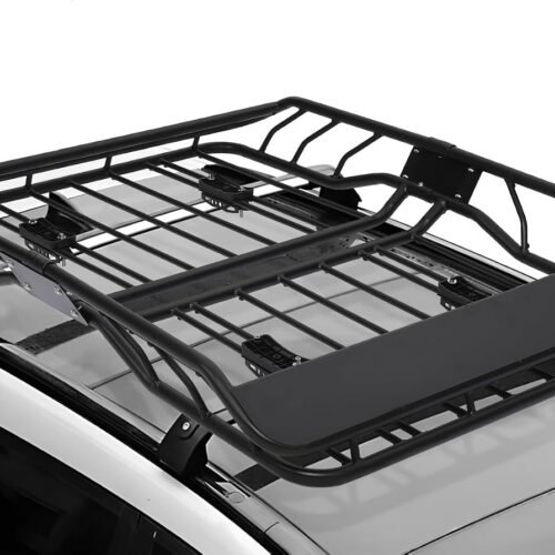 Roof Rack Cargo Basket Heavy Duty Steel Rust Resistant U Bolt Install