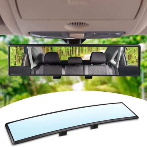 Car Rearview Mirror HD Glass Clip On Wide Angle Anti Glare Easy Install