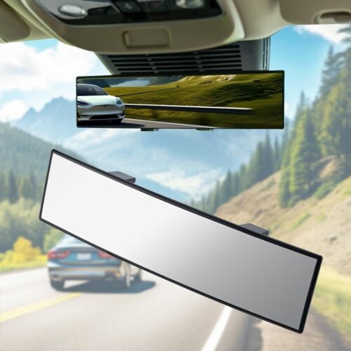 Car Rearview Mirror White Anti Glare Clip On Distortion Free Universal