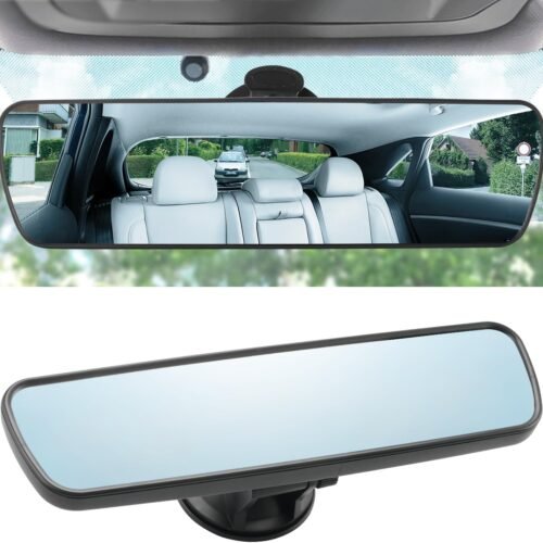 Car Rearview Mirror 360 Degree Swivel TPU Suction Cup Clear View