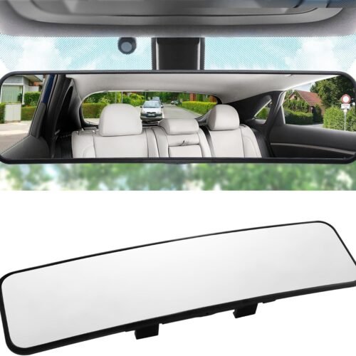 Car Rearview Mirror Curved Convex Clip On Adjustable Buckle Wide View
