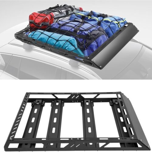 Roof Cargo Basket Steel Powder Coated Large Storage Bolt On
